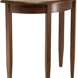 Contemporary Sheesham Wood Half Moon Bedside Table for Bedroom (Walnut Finish)-picture-13