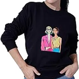 Women and Girls Polyester Regular fit Long Sleeves Round Neck Solid Knitted Smart Casual Sweatshirt-image-63