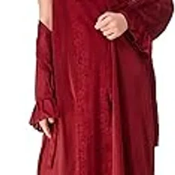 reposey Women's Satin Solid Maxi Length Nighty with Robe (Free Size) (Pack of 2)-picture-19