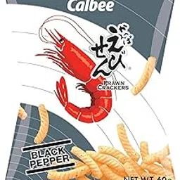Calbee Prawn Crackers Black Pepper Flavour 60g, Pack of 2 (120g), Imported-picture-22