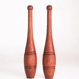 Wooden Mugdar Pair | Clubbell Exercise Equipment | Indian Club Karla Kattai Gada, Functional Training for Home Gym Full Body Workout (Pair of 1 Kg) from- LADLA Creation-picture-18