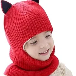 gajraj Baby Boys Girls Winter Knit Cap Hat Soft Fleece Woolen Hat | Monkey Cap with Cute Ear Details Unisex Kids Winter Hat (6 Months to 7 Years)-picture-23