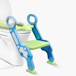 NIRVA WITH DEVICE OF WOMEN PICTURE Foldable Adjustable Non-Slip Step Stool Potty Ladder Toilet Training Chair Seat for Kids (Green)-image-79