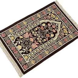 MYADDICTION Prayer Rug Traditional Pilgrimage Embroidery National Style for Study Home Brown-image-77
