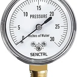SENCTRL 0-30 Inches of Water Column Gauge, Low Pressure Capsule Gauge, 2-1/2" Dial Size, 1/4" NPT Lower Mount, Zero Adjustment, for Air Water Gas Pressure Test-picture-14