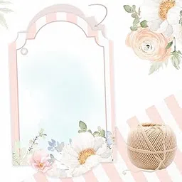 Write Your Own Message' Blank Gift Tags. 50 Folding Gift Cards in a Beautiful Watercolour Floral Design. with Jute String for attaching to Gifts and Cake Boxes.-picture-10