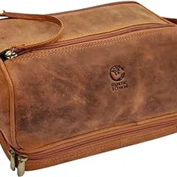 rustic town Leather Toiletry Bag for Men & Women - Multifunctional Travel Organizer, Shaving Kit, Makeup Kit, Cosmetic Pouch - Travel Toiletries Gifts-picture-21