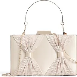 Glam Bow Elegant Pleated Bridal Clutch | Perfect For Gifting | Women Party Bridle - Glam Bow Collection-image-22