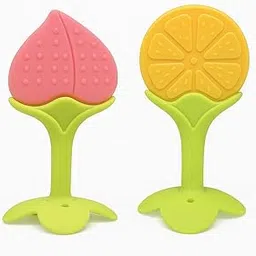 Shark Doo Doo® Teether Toy for 2+ Months Baby | Lychee & Citrus Slice Teether Combo of 2 (Pink, Yellow) – BPA-Free Silicone Teether for Infants & Toddlers-picture-34