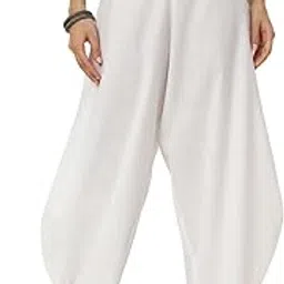 9rasa Women's Cotton Solid Side Cowl Harem Pants Trousers for Casual Evening Workwear-picture-27