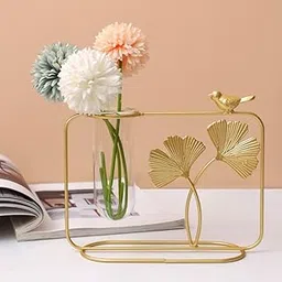 CraftVatika Flower Vase Decorative Items for Home, Gift Items for Home Decor,Propagation Station Test Tube Flower Vase with Metal Frame Test Tube Glass Item Bedroom Office Living Room Decoration-picture-44