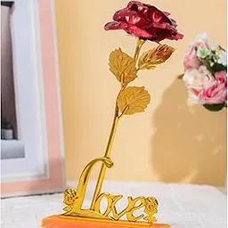 ascension Valentine Gift for Girlfriend Boyfriend Artificial Red Rose Flower with Love Stand for Table Valentine Day Gift for Husband Wife Her Him Gifts for Valentine Day Valentine's Decoration Items-picture-31