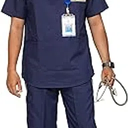 Indicare Health Sciences Mens Scrub Suit Designer V-Neck- Ideal for Doctors, Nurses, Dentists and Healthcare Professionals (Navy Blue) (2XL)-picture-15