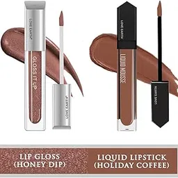 Love Earth Liquid Lipstick & Lips Gloss Combo| Includes Liquid Lip Gloss -Honey Dip-3ml & Liquid Mousse Lipstick - Holiday Coffee Matte Finish-6ml-image-8