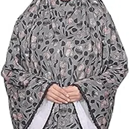 markaz hijab Women's Polyster Lycra Spandex Fabric Floral Pattern with Lace Trim Namaz Makhna Hijab Free Size-picture-17