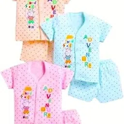 kids paryanis Baby Boys Kids Soft Cotton casual dress Half Sleeve shirt and Shorts pant Knicker jhabla for New born Infant Toddler Kids Combo Pack of - 3-picture-42