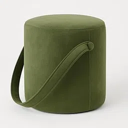 FRIENDS LIFE Round Velvet Pouf Ottoman Stool, Green, 14 Inches, Portable Living Room Seating with Handle-picture-41