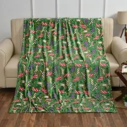 MORADO 190 GSM Flannel Super Soft Warm Double Blanket for Winters - 90x90 Inches, Green-image-6