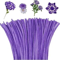 BATRICHER Chenille Stems Pipe Cleaners for Flower Making for Craft Projects and Decorations (Light Purple Color, 100pc Pack)-image-78