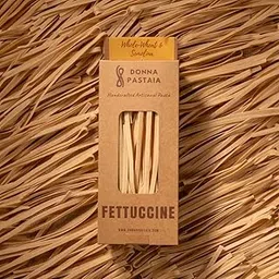 Donna Pastaia Artisanal Pasta | Wholewheat Fettuccine Pasta | No Maida, No Salt, No Preservatives| Proudly Made in India-250gm image 1
