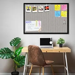 ArtzFolio Abstract Zigzag Stripes | Bulletin Board Notice Pin Board | Vision Soft Board Combo with Thumb Push Pins & Sticky Notes | Black Frame | 18 x 12 inch (46 x 30 cms)-picture-14