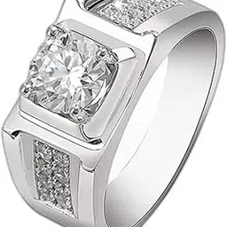 Exclusive American Diamond Solitaire Adjustable Ring For Men Boy (RI-300-M-Ring-5004-Silver)-picture-48