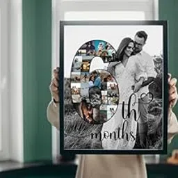 Heart Beat Personalized 6 Month Anniversary Gift for Boyfriend, Wife, Husband, Girlfriend, Collage Photo Frame-picture-44
