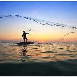 100% Nylon CAST Fishing NET Height: 8 Feet, Hand Throwing Fishing Pure Nylon Net Jaal Casting Easy Fishing Bait Catch/Trap Netting Cast Mesh, Round: 50 Feet (White)-image-32