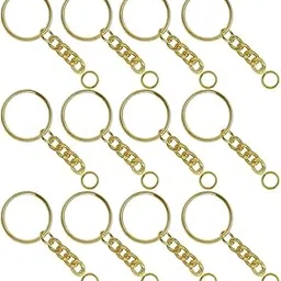 generic Feeling Hub Golden Metal Loops Rings Keyring with Chain Open Jump Ring Connector Key Rings for Jewelry Findings, Making Spring Rings, Art and Craft, DIY, Making Handbag Keychain (Pack of 20 Pcs) (20)-picture-19