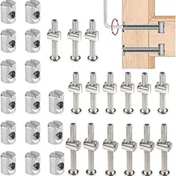 DEEGAAMART 15 Pack M8 x 80 & 100 mm JCB Bolts with Barrel Nuts Carbon Steel Furniture Connector Screws | Bed Frame & Cabinet Fasteners | Wood Board Joining Bolt Set for DIY Furniture Assembly-picture-51
