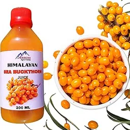 PAMPORE KASHMIR Himalayan Sea Buckthorn Pulp Juice 200ml | Rich in Omega 3, 6, 7, 9 & Vitamin C | Natural Immunity Booster | Antioxidant | Supports Skin & Heart Health 200 ml-image-81