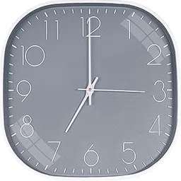 TEKCOOL Plastic Analogue Wall Clock 12" Silent Quartz Decorative Latest Wall Clock Non-Ticking Classic Clock Battery Operated Round Easy to Read for Room/Home/Kitchen/Bedroom/Office/School.Grey-image-2