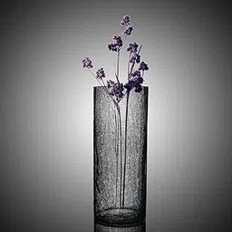 Decent Glass Clear Crackle Round Glass Tall Vase 25cm Tall x 10cm Wide Cylinder Glass Vase for Weddings, Events, Decorating, Arrangements, Flowers, Office, or Home Decor. (10 Inch)-image-14