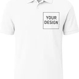 aallookart Men's Personalized Polo T-Shirt with Your Bussiness Logo and Massage On It. White.-picture-28
