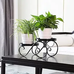 Worthy Shoppee Plant Stand Metal Potted Multiple Flower Pot Holder Shelf Indoor Outdoor Planter Display Shelving Unit (S-S SHAPE) (Single)-picture-59