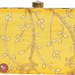 pink treasure Exquisite Handcrafted Printed Clutches – Perfect Indian Wedding Accessories, Stylish Party Bags, and Unique Return Gifts (1 Pcs,Yellow)-picture-35