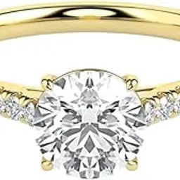 goldhartz Pure 925 Sterling Silver 1.25 Ct Round Moissanite Solitaire Ring with Side Stones for Women Girls | Chandi Ki Ring | Engagement, Wedding, Anniversary, Birthday, Festival Gift, Everyday & Office Wear Jewelry-picture-43