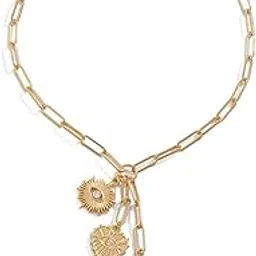 lishanti Multi-Eye Tassel Necklace for Women, Fashion Heart Shape Pendant Clavicle Chain for Girls and Women Party Wearings| Valentine's Day Gifts-picture-45