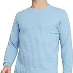parx Men Regular Fit Structure Pattern Pure Cotton Full Sleeve Round Neck Casual Sweatshirt (Size: 39)-XMAR00647-B2 Light Blue-picture-42