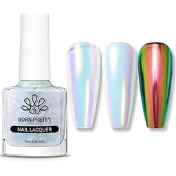 BORN PRETTY Chrome Nail Powder Liquid 10ml Magic Aurora Metallic Chameleon Mirror Effect Nail Polish from BELLE GAGA™ Pearl Mermaid Glitter Nail Polish Liquid No Curing Requires (AP005)-picture-41