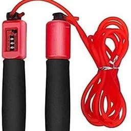 Adjustable Jump Rope with Counter, Foam Handles, Red and Black, for Fitness and Home Workouts-picture-37