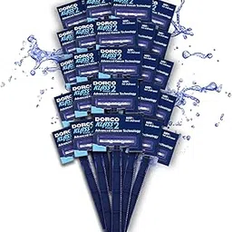 Dorco TD708 Disposable Shaving Razors for Men | Twin blade technology | Razor with Long Handle with Lubrastrip | Easy to carry | Smooth Save | Pack of 24 image 1