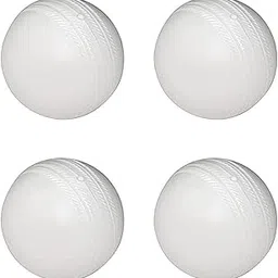 Onekbhalo Plastic Cricket Ball, White- Pack of 3 (80 Gram Each) Standard Size (White)-image-4