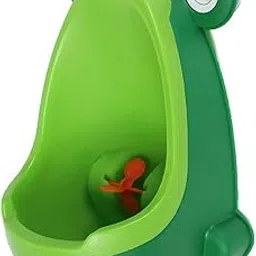 JUNIOR JOE Children's Urinal for Boy Standing Potty Training, Portable Wall Pee Trainer Urinal for Baby Boys Kids Toddler (Frog-Green Parrot) image 1