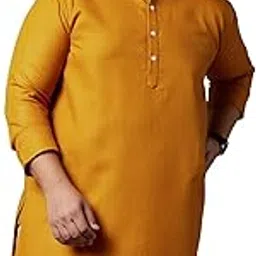bigbanana Plus Size Men's Regular Fit Kurta (Rang,Mustard,6XL)-picture-38