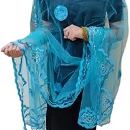 SBS Clothing Women's Heavy Net Frill Embroidered Fancy Dupatta-picture-29