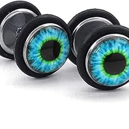 fuzhibang KARAY Mens Stainless Steel Evil Eye Stud Earrings, Blue Black (Blue)-picture-28