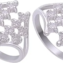 taraash Adjustable Cubic Zirconia Sterling Silver Toe Ring For Women | Chandi Bichiya | With Certificate Of Authenticity-picture-15