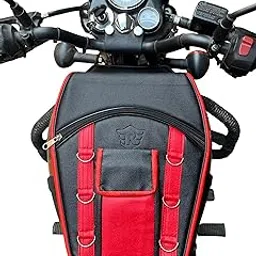 UNIWARE® RE Hunter 350 Leather Scratch Proof | Mobile Pocket Tank Cover/Tank Bag (Red Design)-picture-30