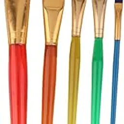 Kabeer Art Set of 5 Different Sizes Synthetic Flat Paint Brush for Watercolor, Acrylic Paintings Multicolored-picture-21